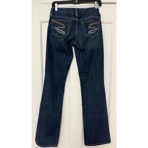 7 for All Mankind Dark Wash Sequin Bootcut Jeans Embellished Pockets Size 26